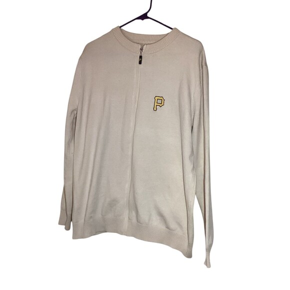 Pittsburgh Pirates Men's XL Cream Full-Zip Sweater MLB - Picture 3 of 4
